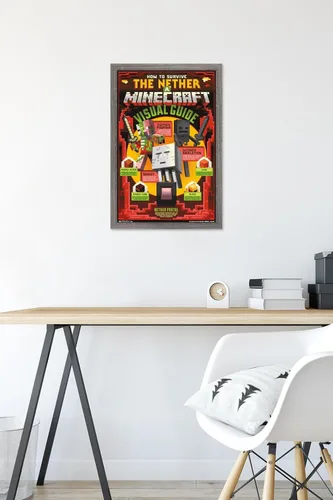 Miniatura 6 de Trends International Minecraft - Póster de The Nether Wall, 14.725 x 22.375 pulgadas, versión enmarcada de madera de granero