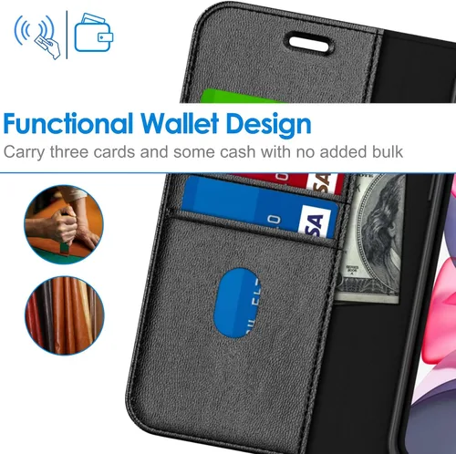 Miniatura 3 de JETech Funda tipo cartera para iPhone 11 de 6.1 pulgadas, a prueba de golpes, de piel sintética, magnética, con tarjetero y función de soporte, Negro