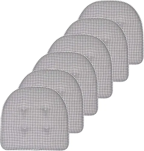 Miniatura 36 de Sweet Home Collection - Cojín de espuma viscoelástica para silla con capitoné, antideslizante, parte trasera de goma, en forma de U, 17 x 16 Piel