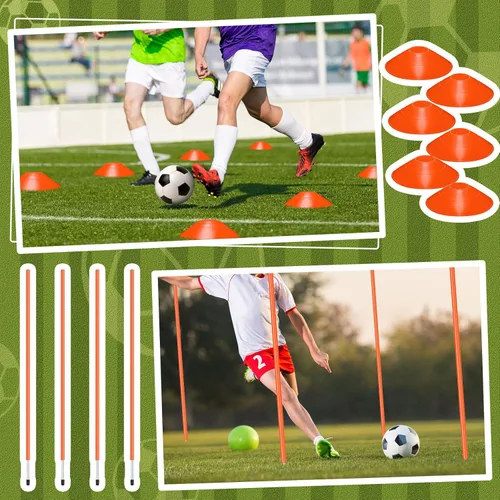 Miniatura 7 de JellyArch Equipo de entrenamiento de agilidad, entrenamiento de velocidad de fútbol, incluye 4 bastones de agilidad de fútbol ajustables, 4