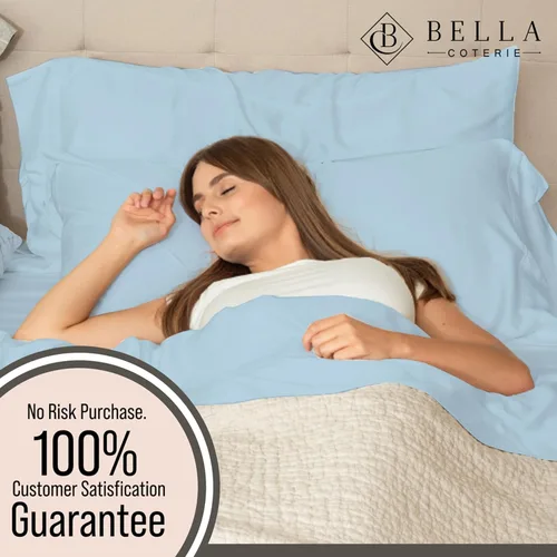 Miniatura 6 de Bella Coterie - Juego de sábanas de lujo de viscosa de bambú para cama tamaño split king 2 sábanas ajustadas para camas Sleep Number y camas 06