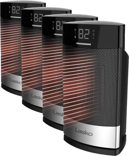 Miniatura 10 de Lasko Ellipse - Calentador de mesa de cerámica para el hogar con interruptor de vuelco, bloqueo para niños, pantalla digital, termostato, modo