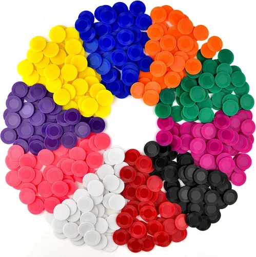 Coopay 250 fichas de póquer de plástico de 1.5 pulgadas, 10 colores, fichas de juego de cartas de póquer, contadores de aprendizaje a granel, discos