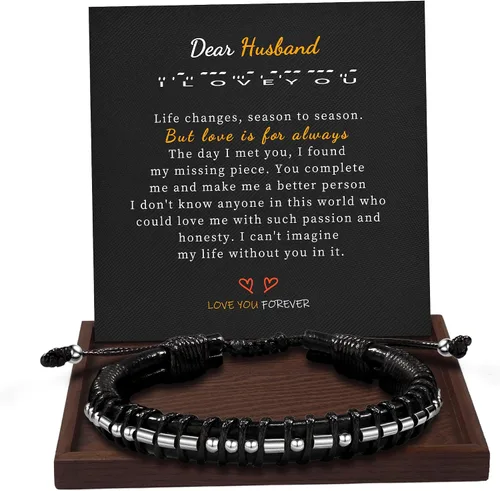 Miniatura 82 de Regalos inspiradores para hombres, pulseras con código morse, pulseras para hombre, regalos de graduación para él, Día del Padre, pulsera de cuero