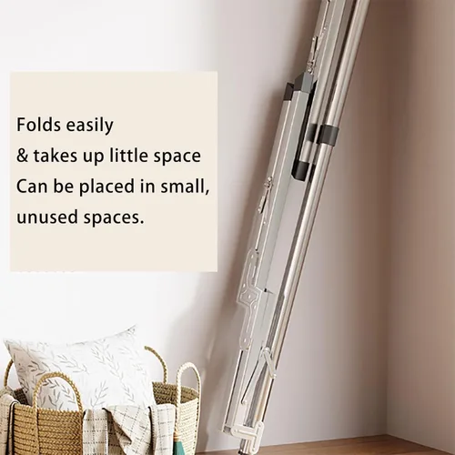 Miniatura 7 de Estante de secado de ropa plegable para interiores y exteriores, longitud ajustable portátil, fácil de mover, ahorro de espacio, proporciona un