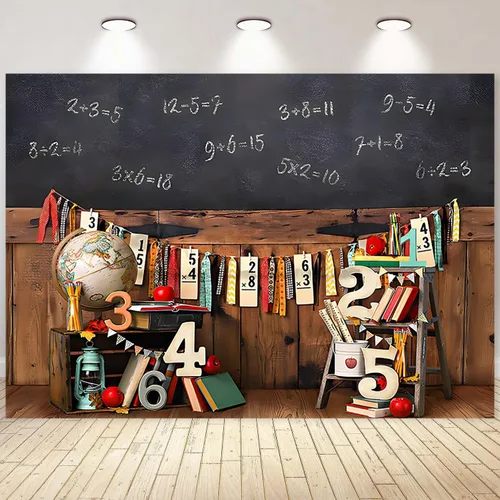 Miniatura 11 de Telón de fondo de pizarra negra para el regreso a clases, fondo de fotografía para el primer día de escuela, accesorios para cabina de fotos