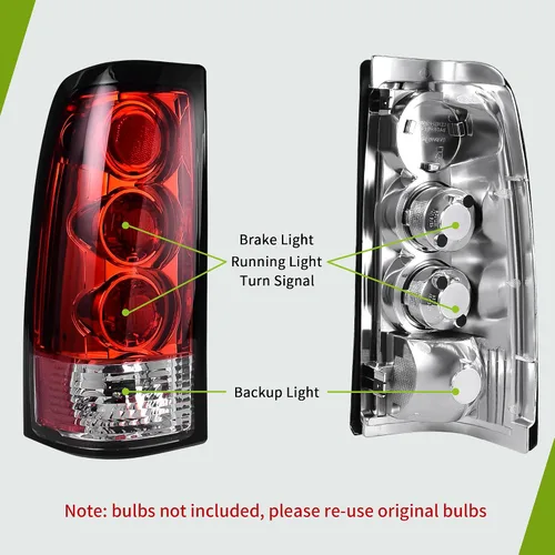 Miniatura 2 de AUTOSAVER88 Luces traseras compatibles con Chevy Silverado 1999-2002 1500/2500/3500, GMC Sierra 99-06, modelos GMC Sierra Classic 2007 con lente