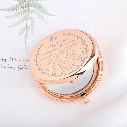 Miniatura 2 de UJIMS Regalo para el día de la boda, espejo de maquillaje para la abuela de la novia, regalo para el día de la boda de la nieta (niñera en mi boda)