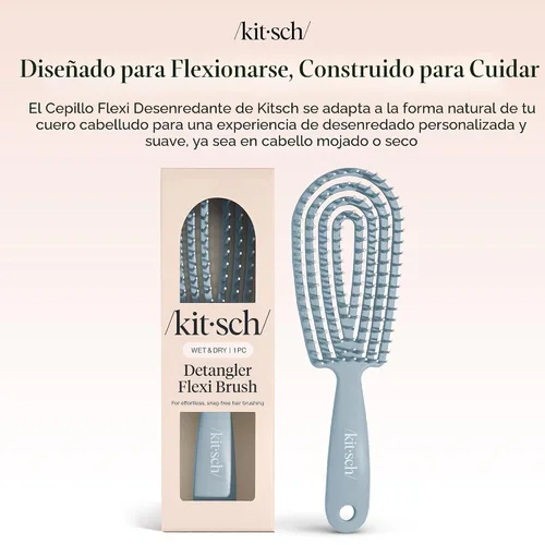 Miniatura 8 de Kitsch Cepillo desenredante para cabello Flexi Flow para mujeres, hombres y niños Cepillos desenredantes para cabello rizado con marco flexible
