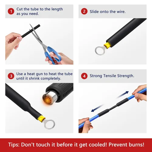 Miniatura 6 de Tubo termorretráctil de 1/2 pulgada, tubo termorretráctil 3:1 de 16.4 pies, forro adhesivo de doble pared, tubo retráctil marino impermeable