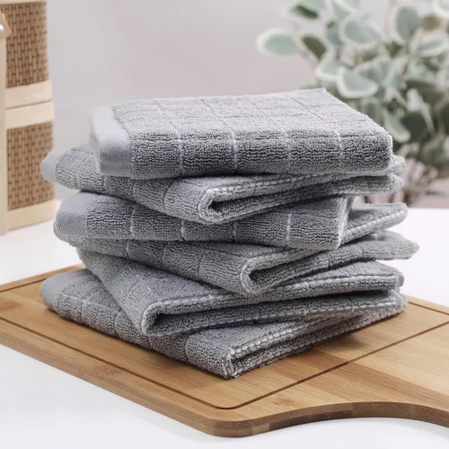 Miniatura 8 de Homaxy - Paquete de 6 paños de cocina de tela de toalla, 100 % algodón, ultrasuaves y absorbentes, trapos perfectos para la cocina, secar y lavar