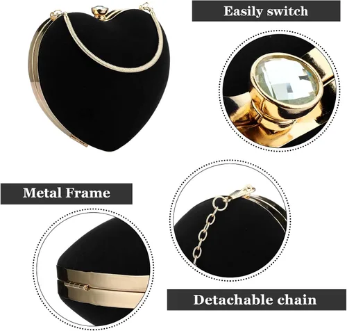Miniatura 3 de Bolso de mano de terciopelo para mujer, bolso de hombro vintage para mujer, elegante bolso para boda de noche
