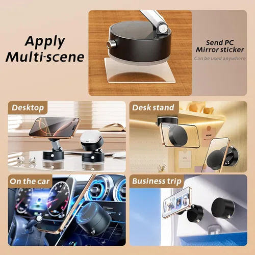 Miniatura 6 de Newvenper Soporte magnético para teléfono al vacío, soporte de teléfono con ventosa actualizado, aplicación multiescenario, soporte magnético