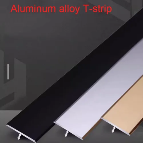 Miniatura 2 de KADEUX Tiras de transición para suelos de aluminio de 1.299 in, tira de transición laminada de moldeo en T, tira de borde de umbral resistente, tira