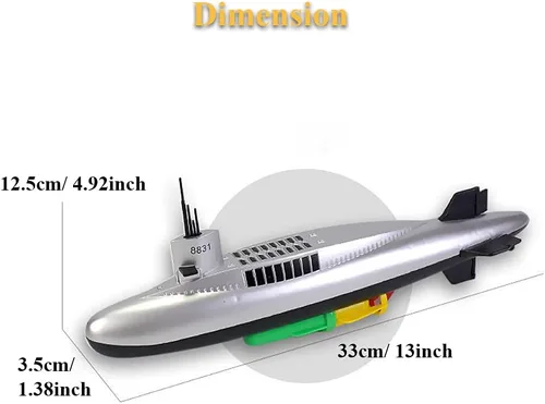 Miniatura 7 de Juguete de baño submarino eléctrico, divertido modelo de submarino militar, juguete flotante de agua para niños (8831)
