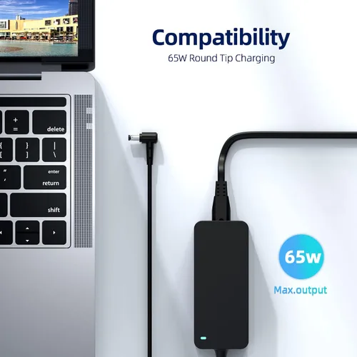 Miniatura 2 de Adaptador de cargador de CA de 65 W compatible con Asus Tuf Gaming Monitor VG279Q VG278Q VG275Q VG245Q VG258Q VG258QR VG248QG VG278QR VG278QE
