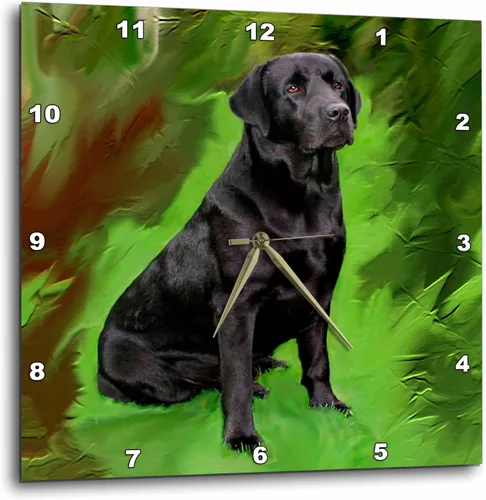 3drose Reloj de pared Black Labrador Retriever, 10 x 10 pulgadas