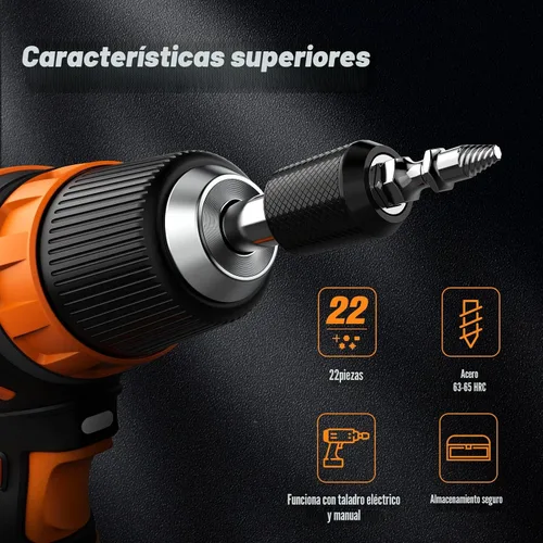 Miniatura 2 de Nuovoware Juego de extractor de tornillos dañados, 22 piezas, kit de extractor de tornillos pelados fácil de quitar, juego de removedor de tornillos