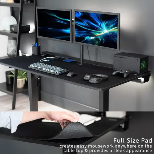 Miniatura 6 de VIVO Mesa universal de 60 x 30 pulgadas con bandejas de cables ocultas integradas para estándares y marcos de escritorio para sentarse a estar