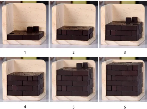 Miniatura 4 de Rompecabezas de madera para el cerebro de madera, rompecabezas de madera en forma de T, geométrico, intelectual, rompecabezas de cubo de lógica