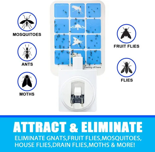 Miniatura 3 de Trampa de Insectos con Luz Azul para Interior, Trampa de Mosquitos para Casa, Trampa de Moscas para Frutas, Polillas y Mosquitos, Trampa de Insectos
