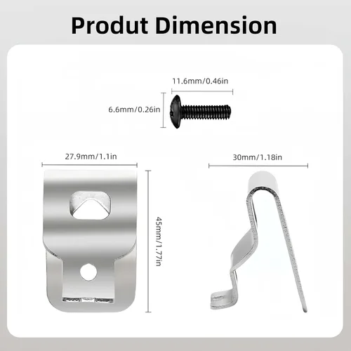 Miniatura 2 de N268241 N086039 Clips de cinturón 304 Clips de taladro de acero inoxidable Ganchos de herramientas para herramientas eléctricas Dewelt 20V