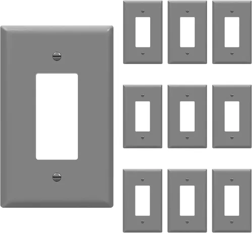 Miniatura 19 de ENERLITES - Placas decorativas de pared para interruptor de luz o toma de corriente, acabado brillante, tamaño intermedio, 2 bandas, 4.88 x 4.92