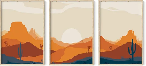 Miniatura 80 de HAUS AND HUES Arte de pared bohemia moderna de mediados de siglo - Arte boho, neutro, decoración de pared con sol (Marco negro, 12x16)