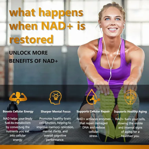 Miniatura 3 de Suplemento NAD 1500mg - NAD+ Liposomal Nicotinamida Ribósido con Resveratrol, NAD Plus Potenciador - Apoyo para la Salud Celular, Resistencia
