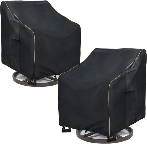 Paquete de 2 fundas para sillas giratorias para exteriores, 100% impermeables, resistentes, (33 pulgadas de ancho x 35 pulgadas de profundidad x