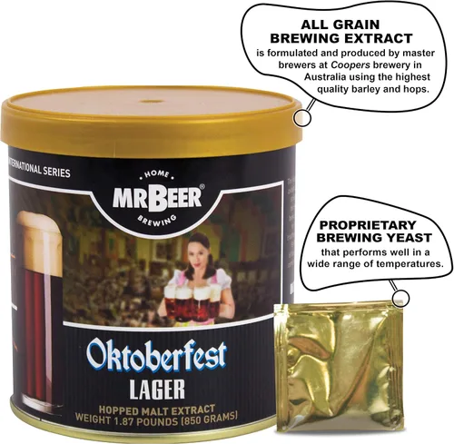 Miniatura 5 de Kit Mr. Beer de repuesto para elaboración de cerveza casera, Oktoberfest Lager, paquete de de 1, Not Applicable
