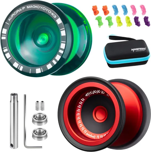 Miniatura 12 de MAGICYOYO Yoyo Sensible para Niños de 8 a 12 años, Paquete de 2 Yoyos, Truco Profesional de Girar con Dedo para Avanzados, Yoyo de Metal de Doble