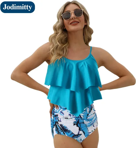 Miniatura 6 de Jodimitty 2 Piece High Waisted Tummy Control Bathing Suit Tankini for Bikini Set
