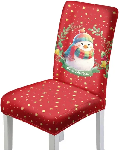 Miniatura 9 de HUGS IDEA Merry Christmas Dining Room Chair Covers Cute Sheep Kitchen Chair Covers Stretch Dining Chairs Cover Set of 6 Parsons Chairs Slipcovers