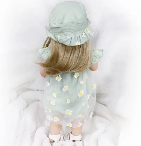 Miniatura 7 de Muñecas realistas de bebé Reborn Girl de 22 pulgadas, muñeca de bebé recién nacida de cuerpo completo de silicona realista, con accesorios, juguete