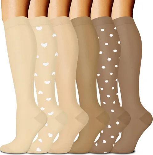 FuelMeFoot Calcetines de compresión para hombres y mujeres de 20-30 mmHg-Calcetines de apoyo graduados para enfermeras de fútbol y correr