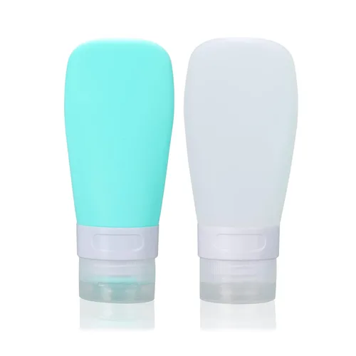 Miniatura 8 de 2 botellas de viaje de silicona, recipientes de viaje recargables a prueba de fugas de 1.3 onzas con bolsa de transporte transparente, botellas