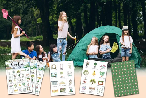 Miniatura 3 de Tarjetas de bingo de jardín, juego temático de jardín para 24 jugadores, actividades de bingo para adultos, suministros de decoración de fiesta