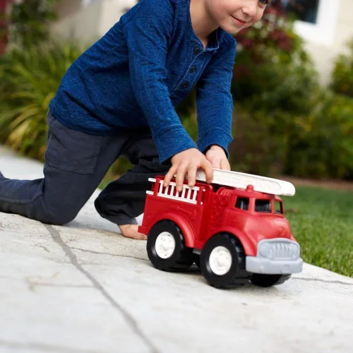 Miniatura 3 de Green Toys Camión de bomberos - Juguete imaginativo sin BPA, sin ftalatos para mejorar las habilidades motoras finas y gruesas. Para niños, rojo