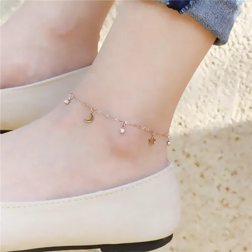 Miniatura 3 de Tobillera para mujer, cadena de acero inoxidable, pulsera de tobillo para playa, joyería ajustable