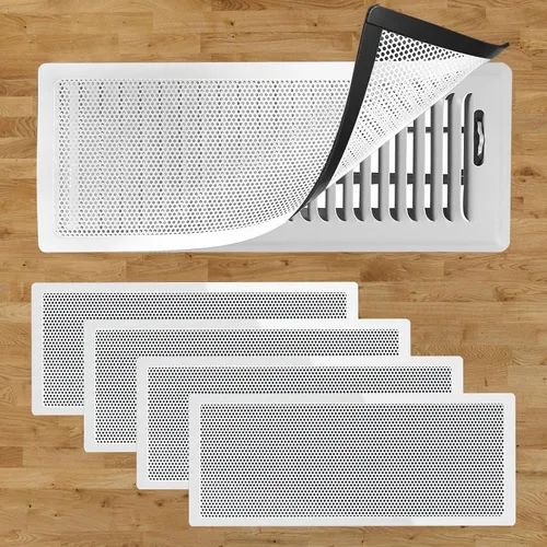4 PCS Cubiertas Magnéticas de Ventilación Blancas - 5.5x12 Cubiertas Magnéticas de Ventilación con Pantalla de Malla para Registros de Blanco malla