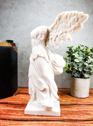 Miniatura 8 de Ebros - Estatua de la victoria de samotracia con alas grandes, 10.5 pulgadas de alto, figura de diosa griega romana Victoria, artefacto de ruina