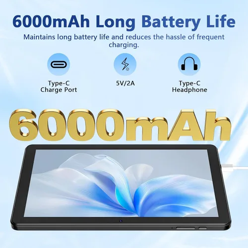 Miniatura 6 de Tablet de 10 Pulgadas, 2025 Android 15 Tablets, 18GB+128GB, Expansión de 1TB, Tablet Octa-Core Compatible con Widevine L1 con WiFi 6, Batería