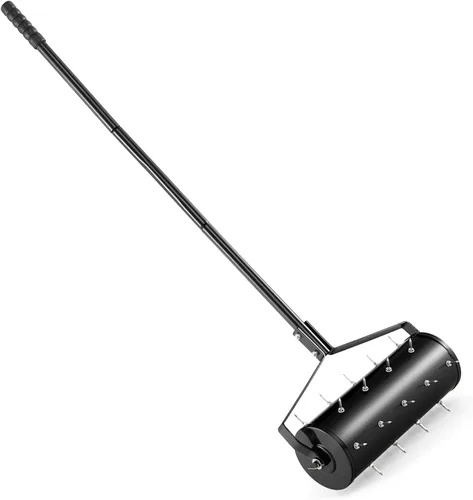 Miniatura 10 de IRONMAX Aireador de césped rodante, herramienta de empuje manual para despachar el suelo con mango ergonómico, herramienta de césped aireador