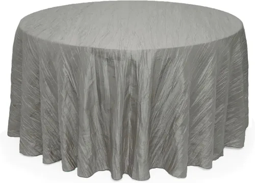 Miniatura 16 de Your Chair Covers - Mantel redondo de tafetán arrugado de 132 pulgadas - Mantel de comedor color champán, brillante aplastado para bodas, fiestas