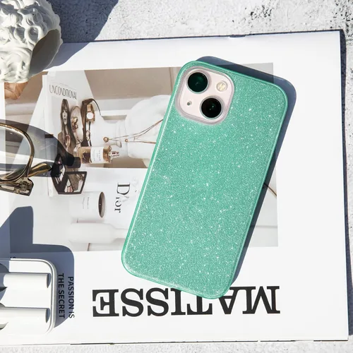 Miniatura 5 de MATEPROX Bling Sparkle - Funda protectora compatible con iPhone 13 de 6.1 pulgadas de 2021 (verde)