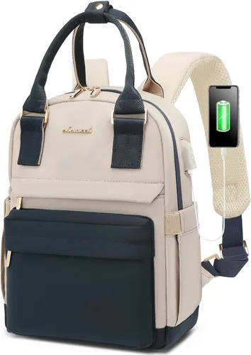 Miniatura 9 de LOVEVOOK Mini mochila para mujeres y niñas, elegante mochila impermeable con puerto USB, bonita mochila para la escuela, viajes, fiestas, Negro