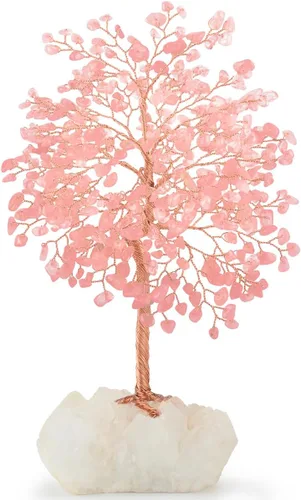 Miniatura 10 de Piedra preciosa natural (406 piedras), árbol de la vida de cristal de amatista, equilibrio de chakras, energía positiva Fengshui, decoración bonsái