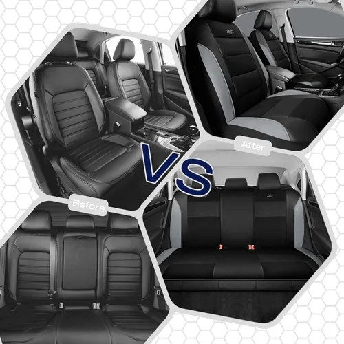 Miniatura 6 de Skechers Fundas de Asiento con Espuma Viscoelástica y Refrigeración por Aire, Cuero Premium con Malla EVA, Fundas de Asiento de Automóvil