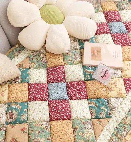 Miniatura 6 de vctops Funda acolchada de algodón bohemio con retazos para sofá, funda de sofá modular con volantes para sala de estar, antideslizante, suave, cojín